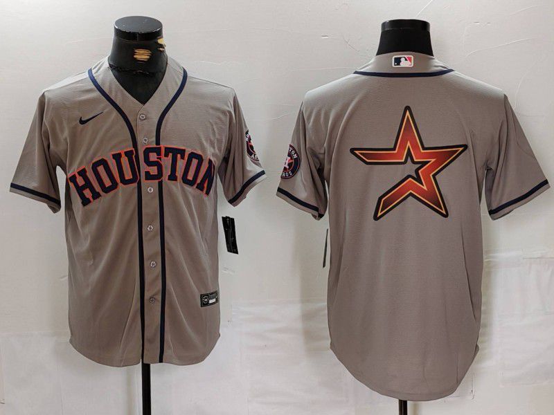 Men Houston Astros Blank Grey Nike Game 2024 MLB Jersey style 4->houston astros->MLB Jersey